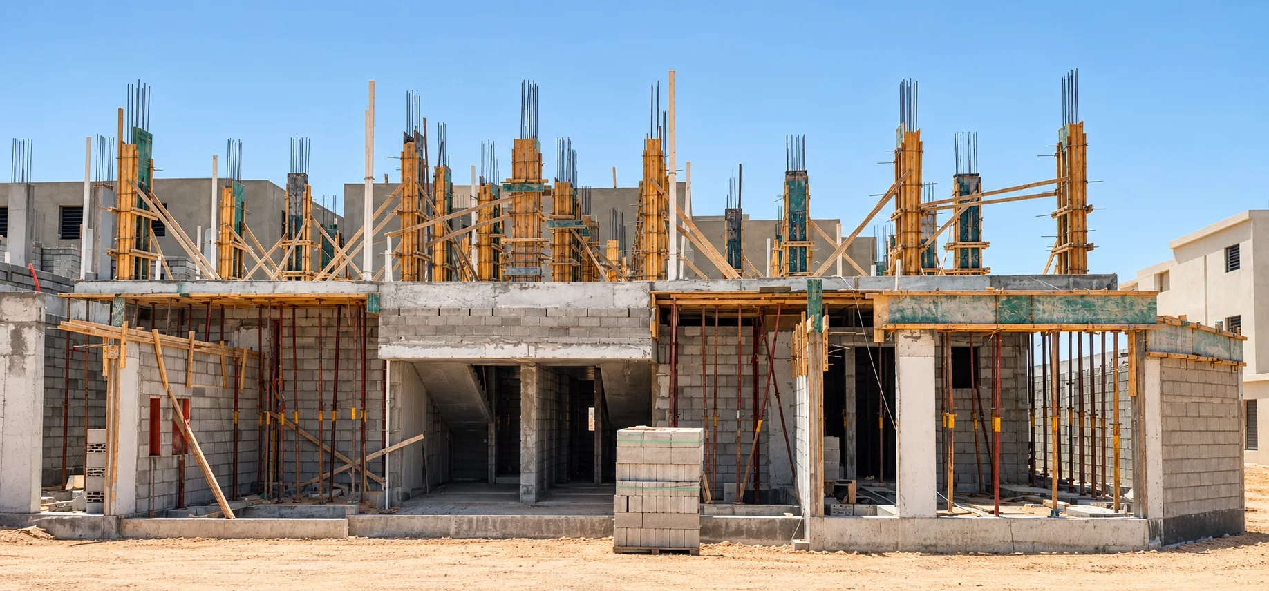 Residential construction progress, view 3